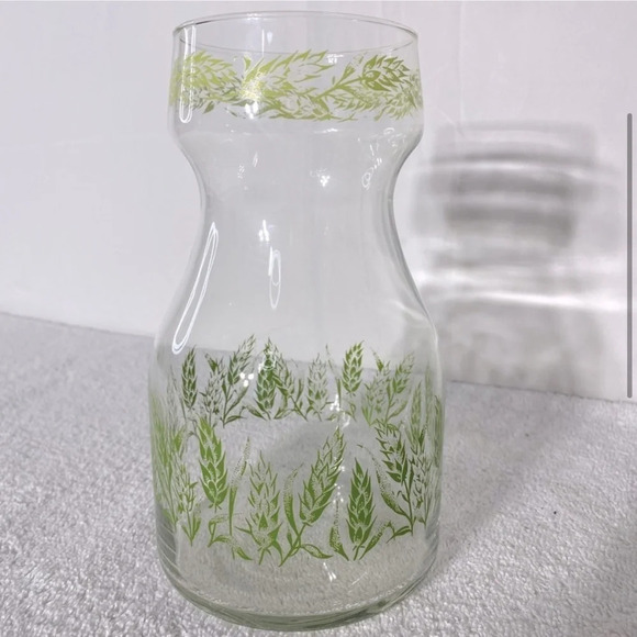 Vintage Libbey Spring  Floral Glass Juice Carafe Decanter Vase - Picture 4 of 11